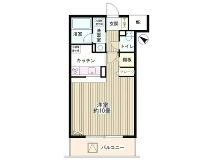 クリアパル上用賀(1K/2階)の間取り写真