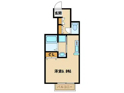 クレイノKEEP NEXTI(ワンルーム/1階)の間取り写真