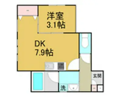 ET TOI 中村公園(1DK/2階)の間取り写真
