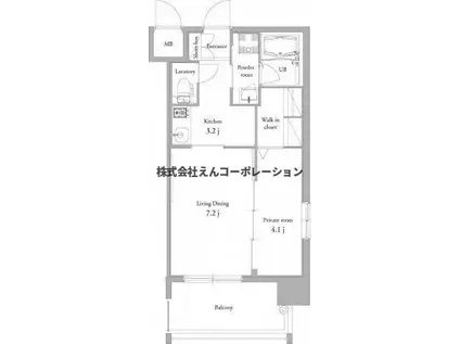 エンクレスト博多BELLE(2K/6階)の間取り写真