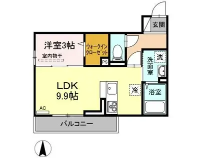 プリムローズII(1LDK/3階)の間取り写真