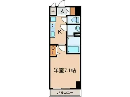 P´S IMAIKE(1K/4階)の間取り写真