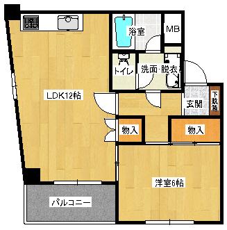 アクシーズビル(1LDK/7階)の間取り写真