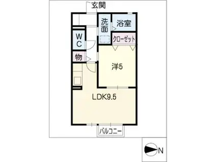 メゾンコスモス(1LDK/2階)の間取り写真