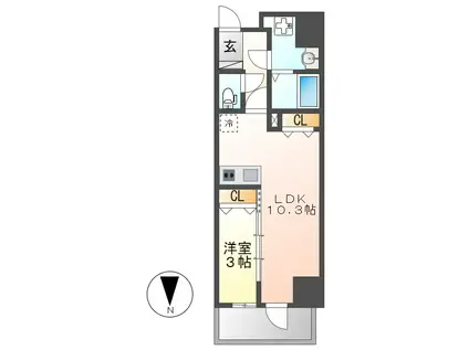 ブレストンコート金山(1LDK/5階)の間取り写真