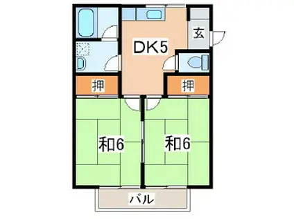 ライトハウス盛岡(2DK/1階)の間取り写真