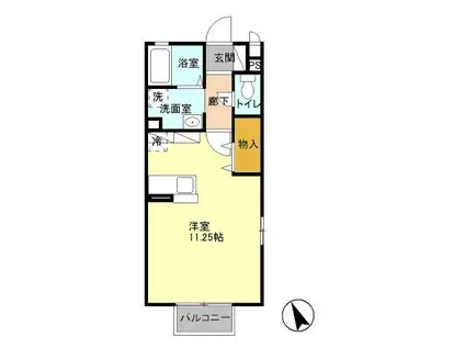 グランドール(ワンルーム/2階)の間取り写真