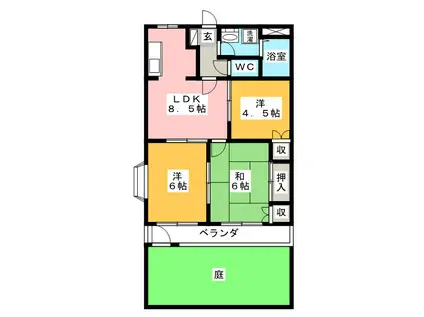 コンフォールハイランドI(3LDK/1階)の間取り写真
