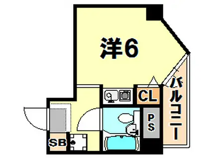 ライオンズマンション神戸元町第III(ワンルーム/7階)の間取り写真