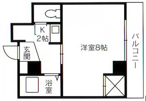 ハーモニー光町(1K/4階)の間取り写真