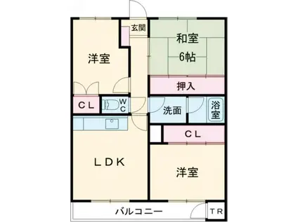 リバティライフ(3DK/3階)の間取り写真