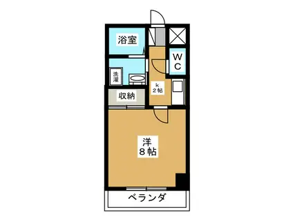 ビューハイツ藤原(1K/3階)の間取り写真