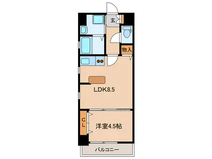 BLUME(1LDK/4階)の間取り写真