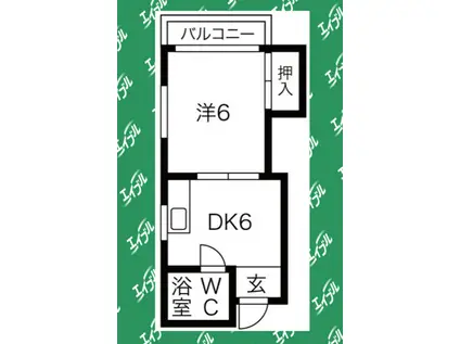 明治第11ビル(1DK/5階)の間取り写真