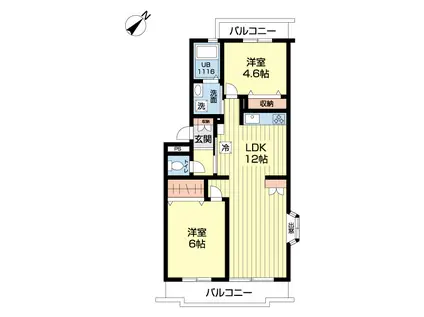 マイロードカマクラVOLII(2LDK/1階)の間取り写真