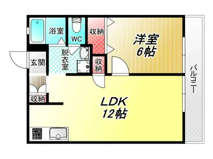 エーデルハイツB(1LDK/1階)の間取り写真