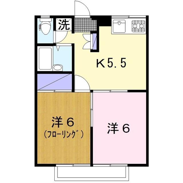 エステートピア(2K/2階)の間取り写真