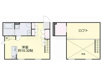 プリマガーデン岡山 壱番館(ワンルーム/2階)の間取り写真
