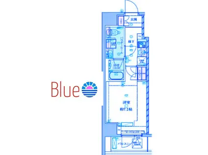 ジェノヴィア平塚III(1K/3階)の間取り写真