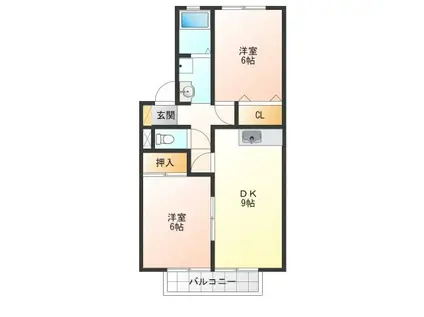 SAISON光(2DK/1階)の間取り写真