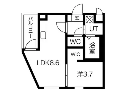 COCONE NAGOYA ノース(1LDK/1階)の間取り写真