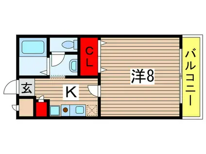 ビュウビレッヂ黒砂(1K/1階)の間取り写真