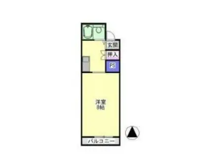 ドルフィン扇町II(1K/1階)の間取り写真