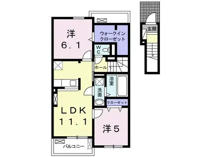リンデンハウスII(2LDK/2階)の間取り写真