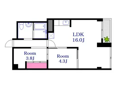 京急西広島マンション(2LDK/3階)の間取り写真