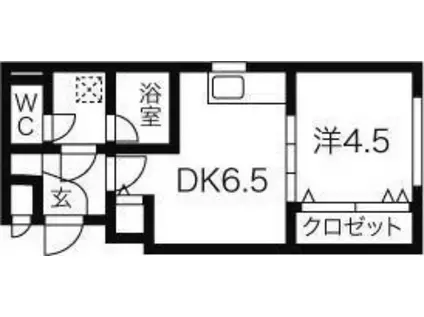ステラレジデンス南沢(1DK/2階)の間取り写真