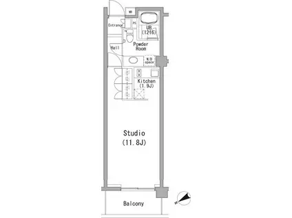 パーチ南青山(ワンルーム/2階)の間取り写真