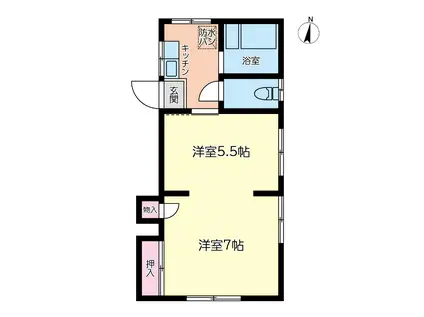 天野コーポ(2K/3階)の間取り写真