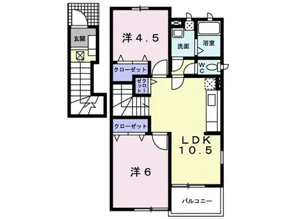 プラークティコIII(2LDK/2階)の間取り写真