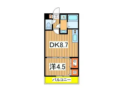 EDO GRAND(1DK/3階)の間取り写真