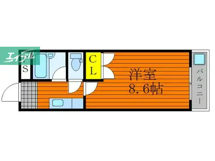 坂川ビル(1K/1階)の間取り写真