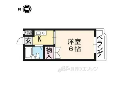 ピエスあさのB(1K/4階)の間取り写真