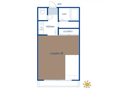 マスカレード21(ワンルーム/2階)の間取り写真