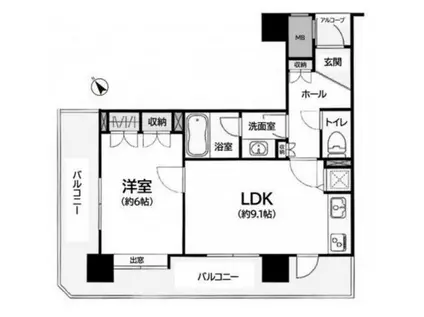 藤和シティホームズ御茶ノ水(1LDK/1階)の間取り写真