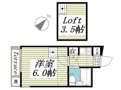 ジュネパレス新松戸第12(1K/1階)の間取り写真