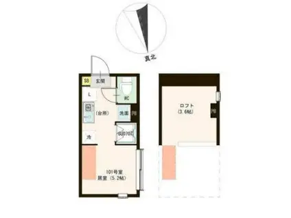 ハーモニーテラス前野町IV(ワンルーム/1階)の間取り写真