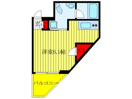グランヴァン板橋本町II(ワンルーム/2階)の間取り写真