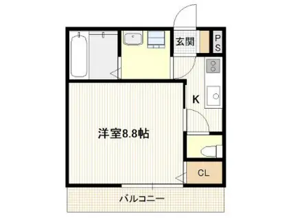 陽樹イブ(1K/3階)の間取り写真