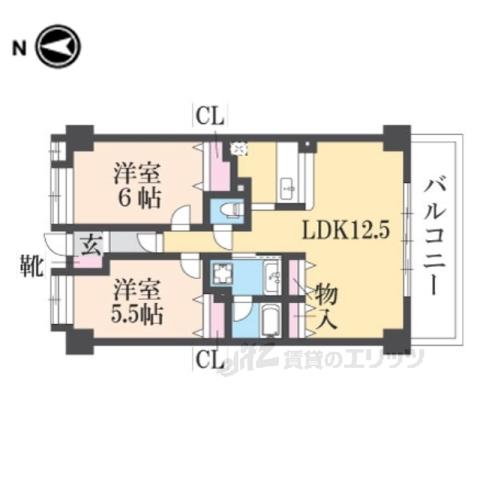 ひよどり(2LDK/2階)の間取り写真