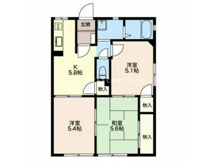 フレグランス汐崎(3K/1階)の間取り写真