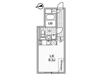 MDM白金台(ワンルーム/2階)の間取り写真