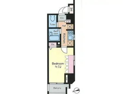 エステムプラザ丸の内ノースライズ(1K/6階)の間取り写真