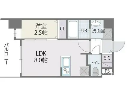 アルティザ博多ミッドシティ(1LDK/4階)の間取り写真