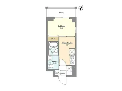 リテラス三ノ輪ウエスト(1DK/8階)の間取り写真