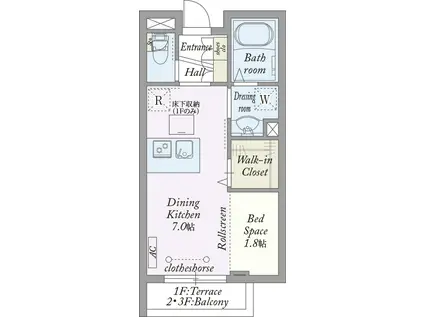 MY STYLE VINTAGE下北マイスタイルヴィンテージシモキタ(1DK/1階)の間取り写真