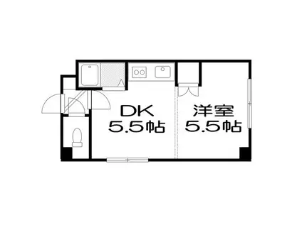 PASION(1DK/4階)の間取り写真